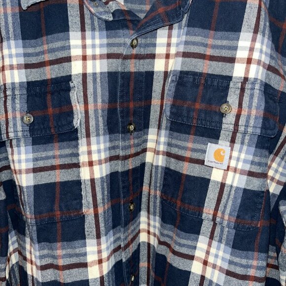 CARHARTT LOOSE FIT Heavyweight Flannel Chore Shirt Shacket Jacket EUC Men's 2XL - Picture 5 of 11